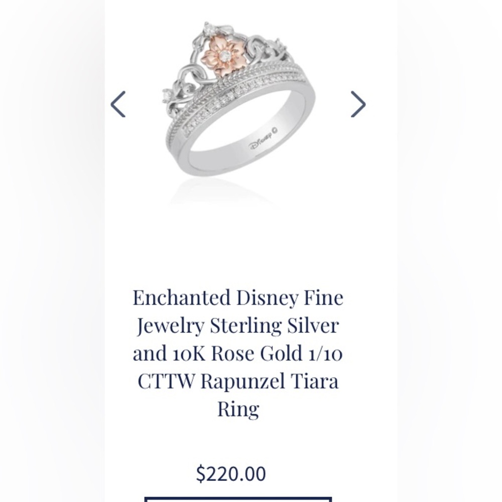 Enchanted Disney Fine Jewelry Sterling Silver Rapunzel Tiara Ring